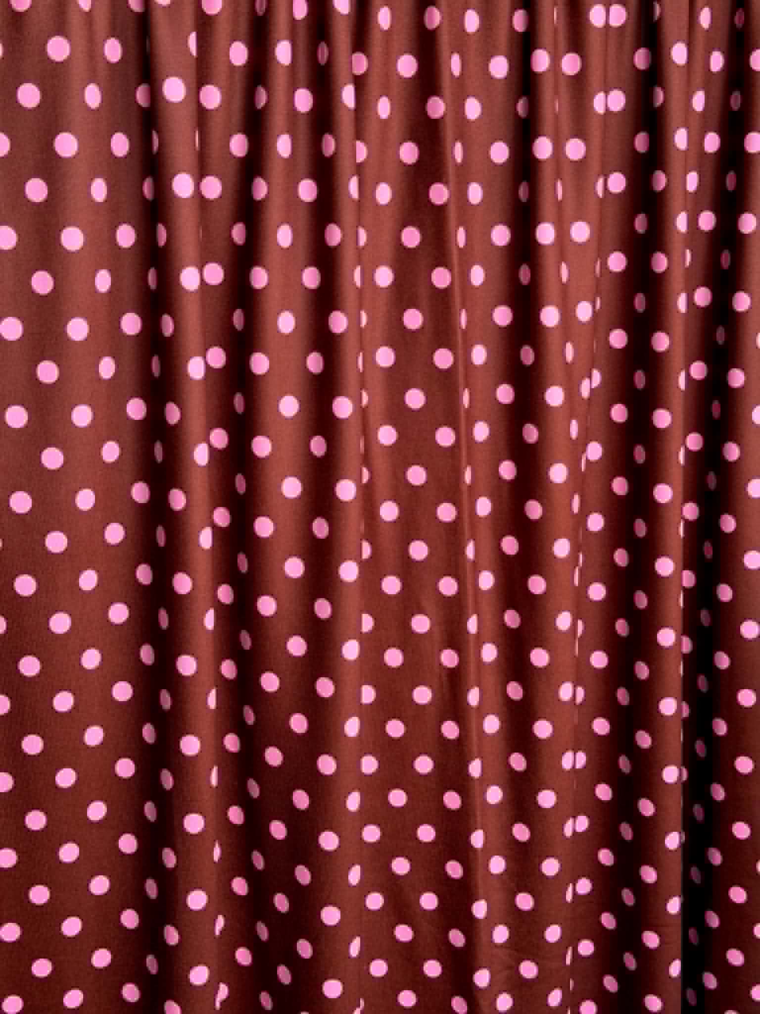 (DBP) PINK POLKA DOTS ON BROWN