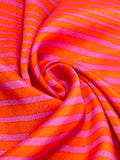 (WOVEN) PINK STRIPES ON RED