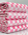 (4X2 YUMMY RIB) PINK AND LIGHT PINK CHECKERED PATTERN