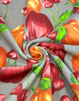 (COTTON SPANDEX) APPLES ON TAN