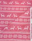 (4X2 RIB) OFF WHITE REINDEERS ON PINK
