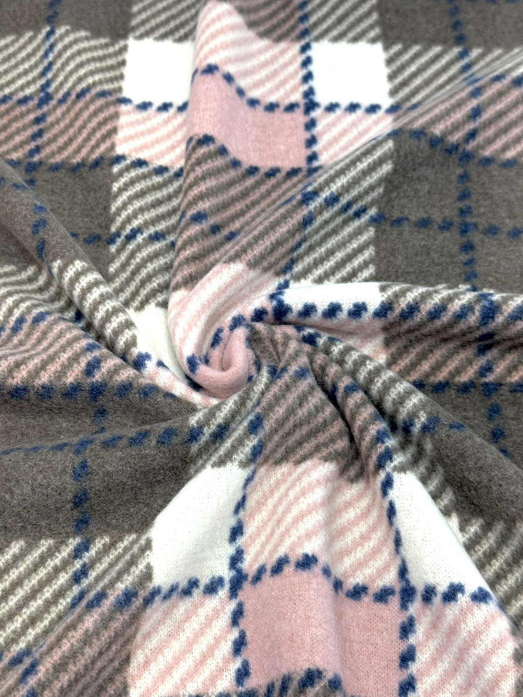 (BRUSHED SWEATER KNIT) BLUSH, BROWN, AND CREAM PLAID (4)