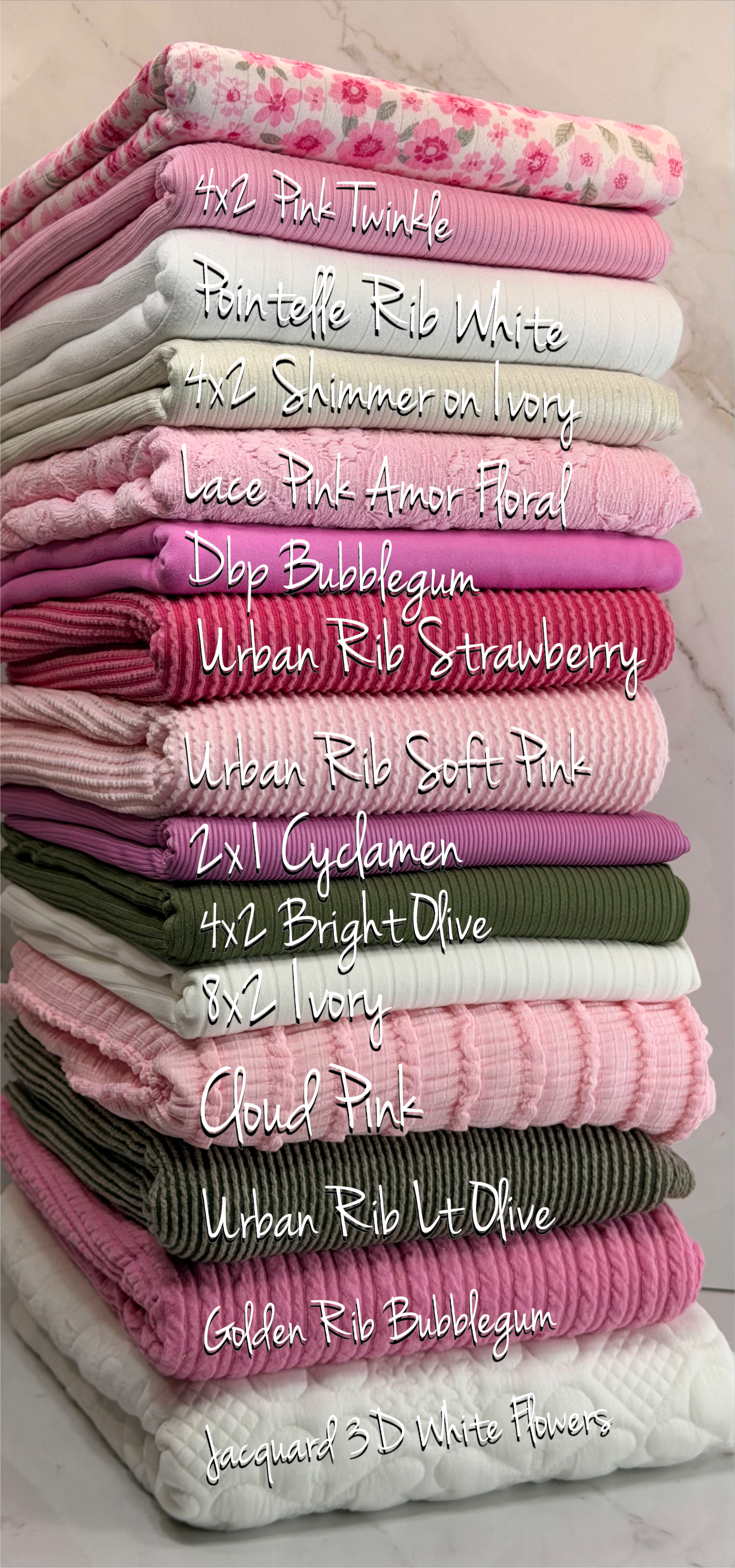 (POINTELLE RIB) PINK PETAL PATCH