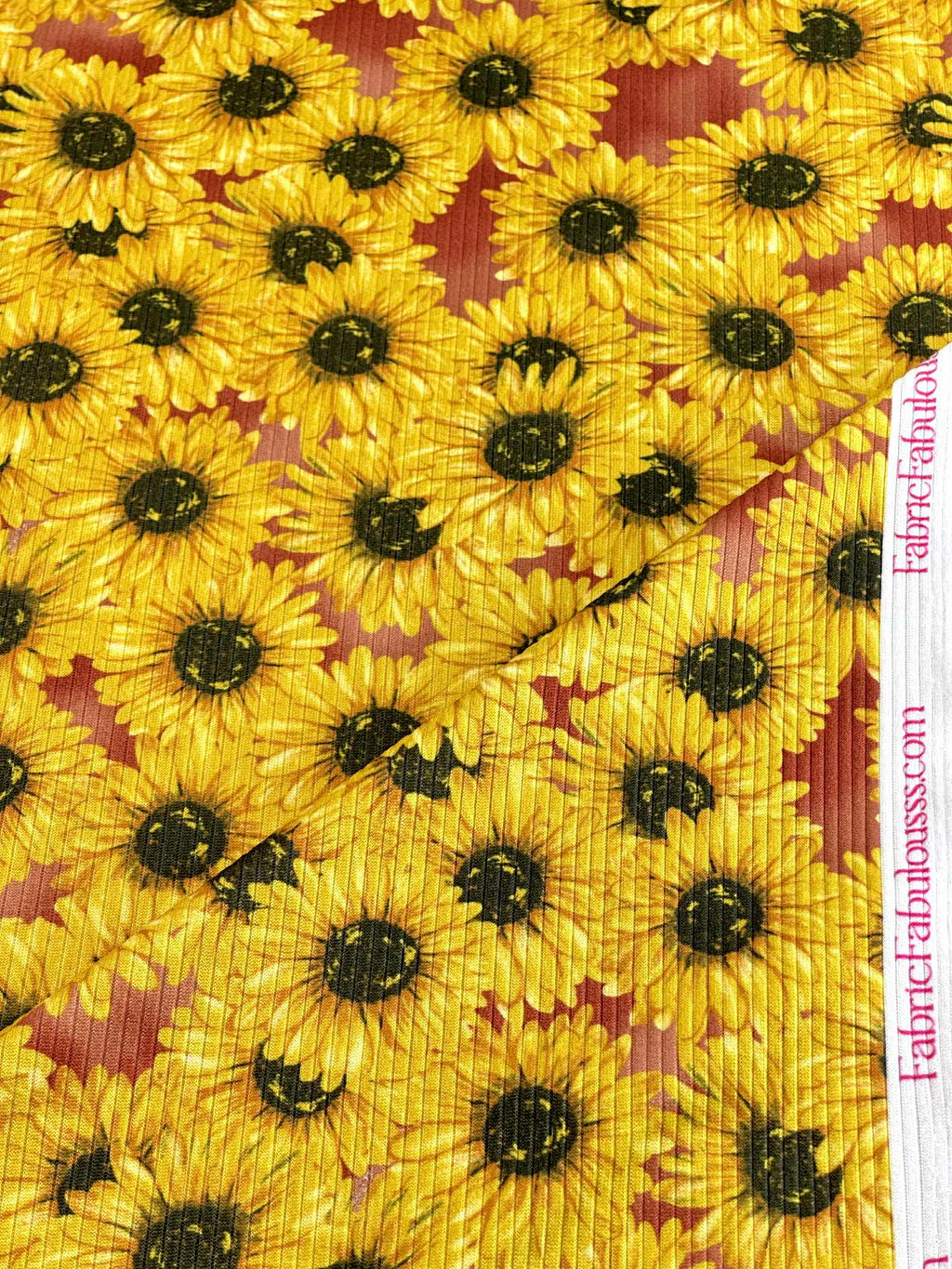 (4X2 RIB) SUNFLOWERS ON RUST