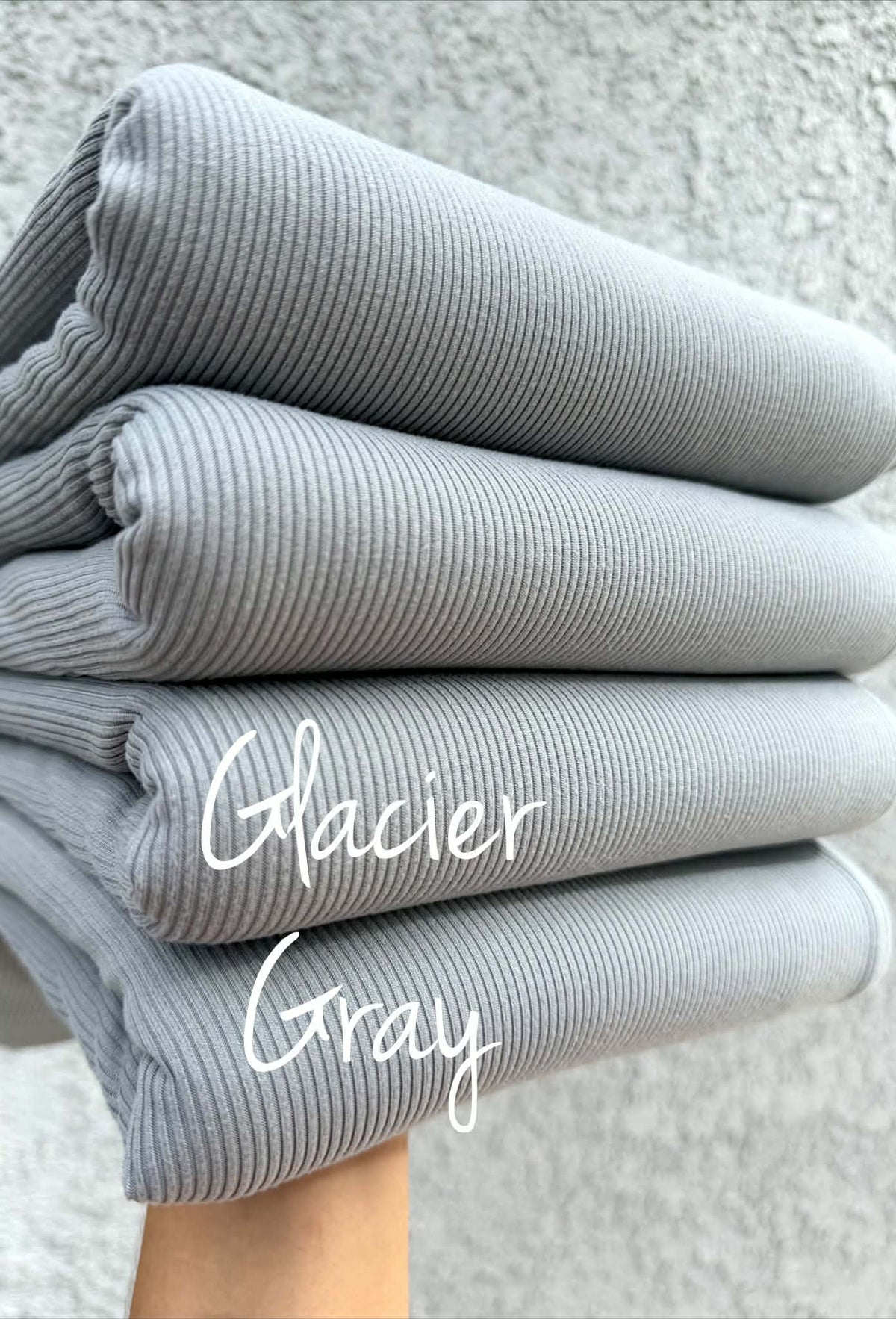 (2X2 SUPER COTTON FEEL RIB) GLACIER  GRAY