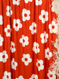 (4X2 YUMMY RIB) CREAM DAISIES ON RUST