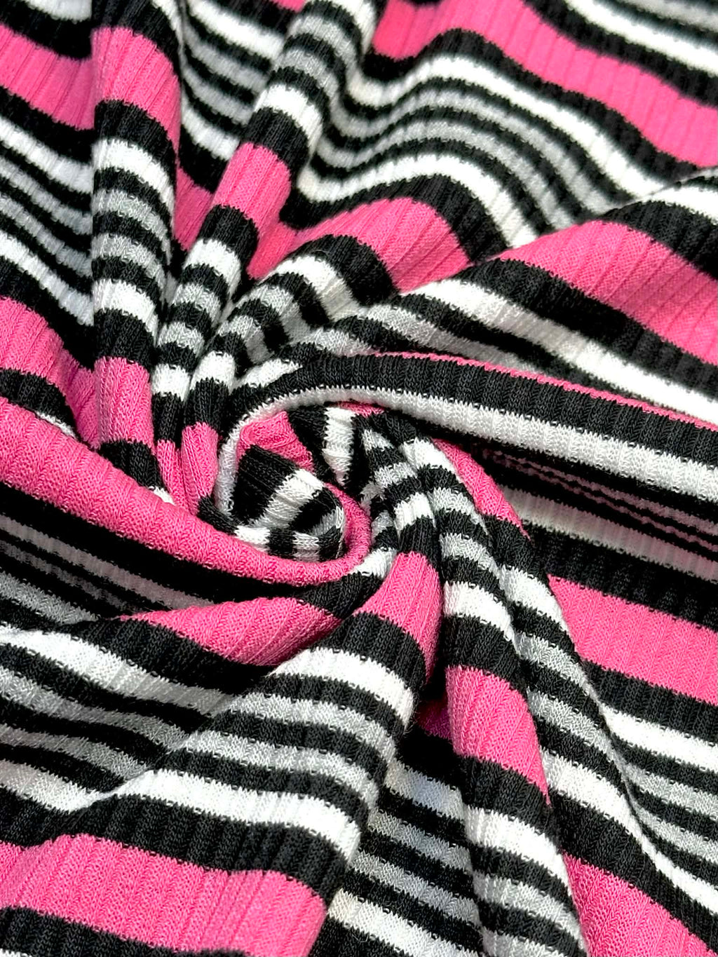 (RIB) HOT PINK, BLACK, GRAY AND OFF WHITE STRIPES (2)