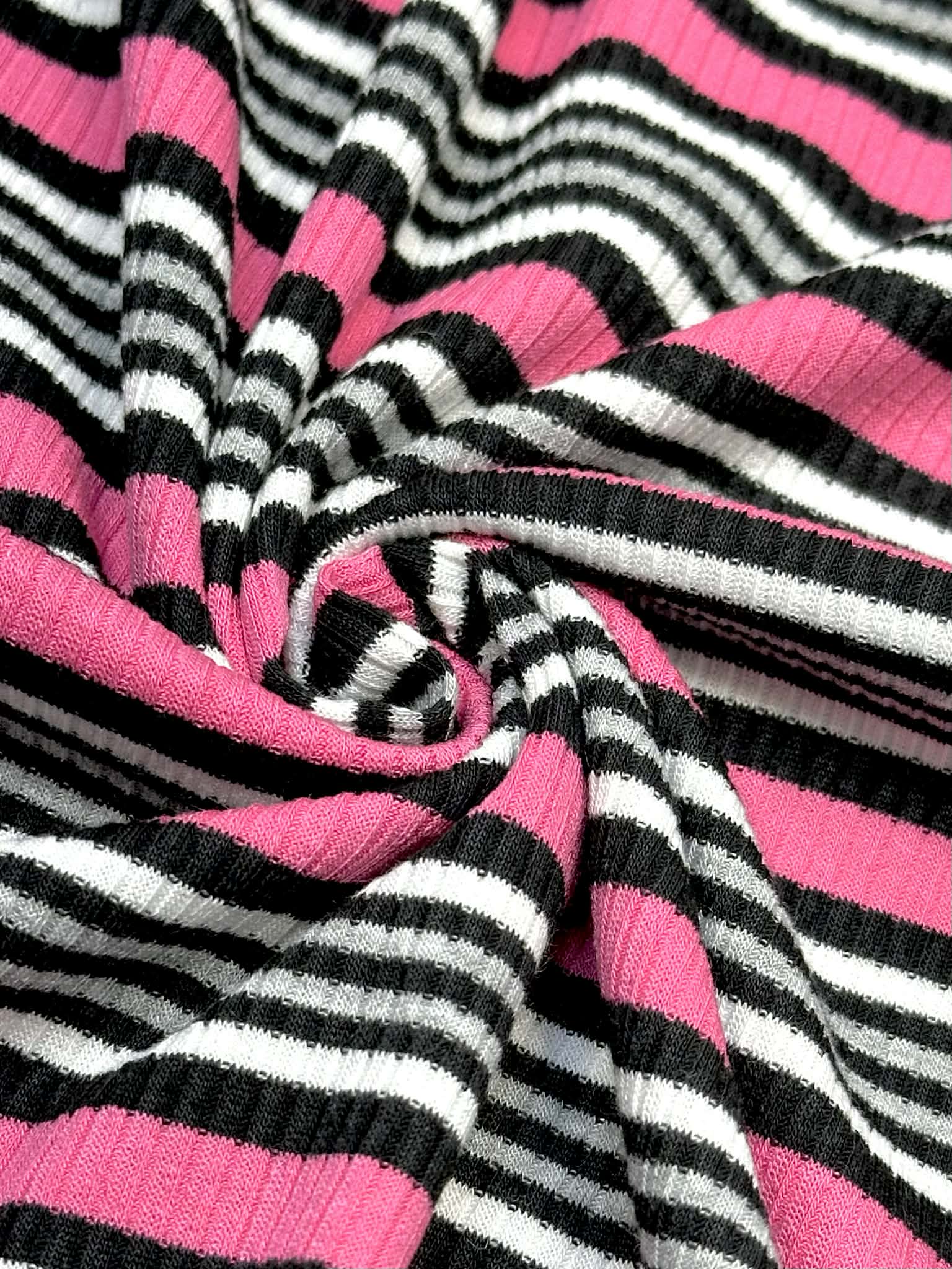 (RIB) HOT PINK, BLACK, GRAY AND OFF WHITE STRIPES (2)