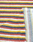 (CHENILLE MOHAIR RIB) MUSTARD, NAVY, RED, AND OFF WHITE STRIPES