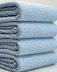 (2X1 YUMMY RIB) OFF WHITE POLKA DOTS ON LIGHT DENIM