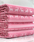 (4X2 RIB) OFF WHITE REINDEERS ON PINK (4)