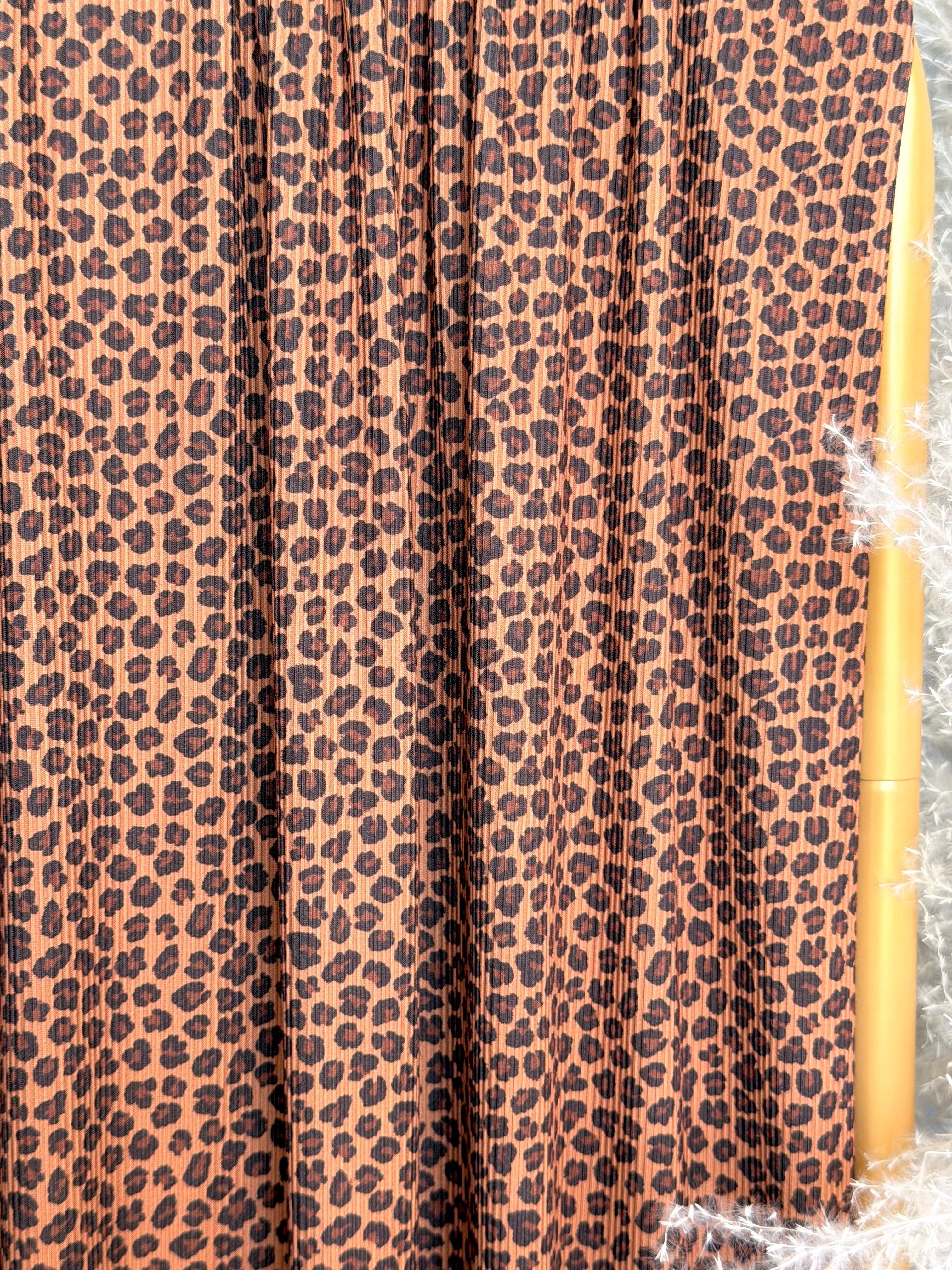 (2X2 YUMMY RIB) BROWN CHEETAH