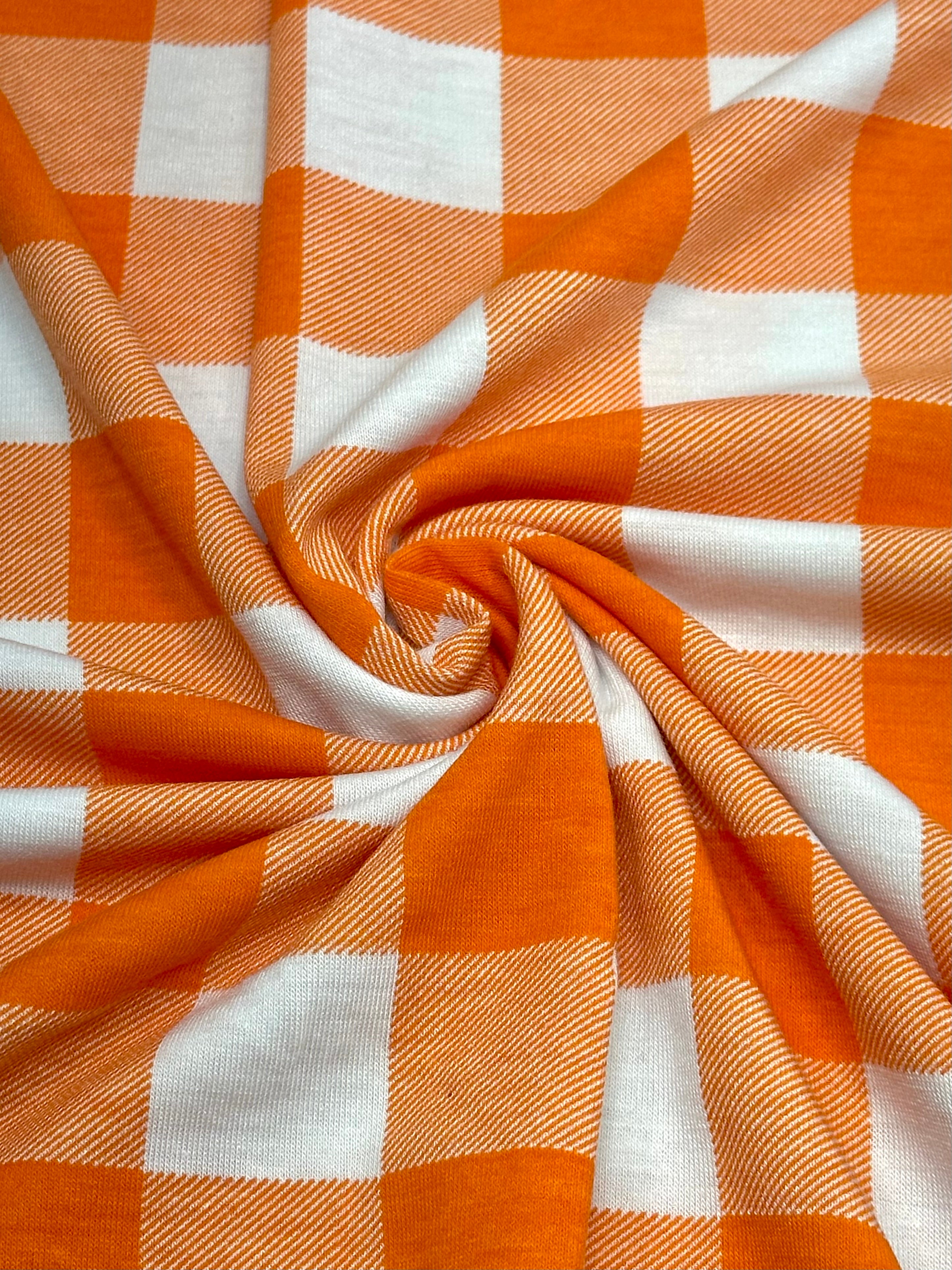 (KNIT) ORANGE AND OFF WHITE MEDIUM GINGHAM