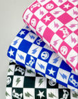 (FRENCH TERRY) ROYAL BLUE GAMER CHECKERED PRINT