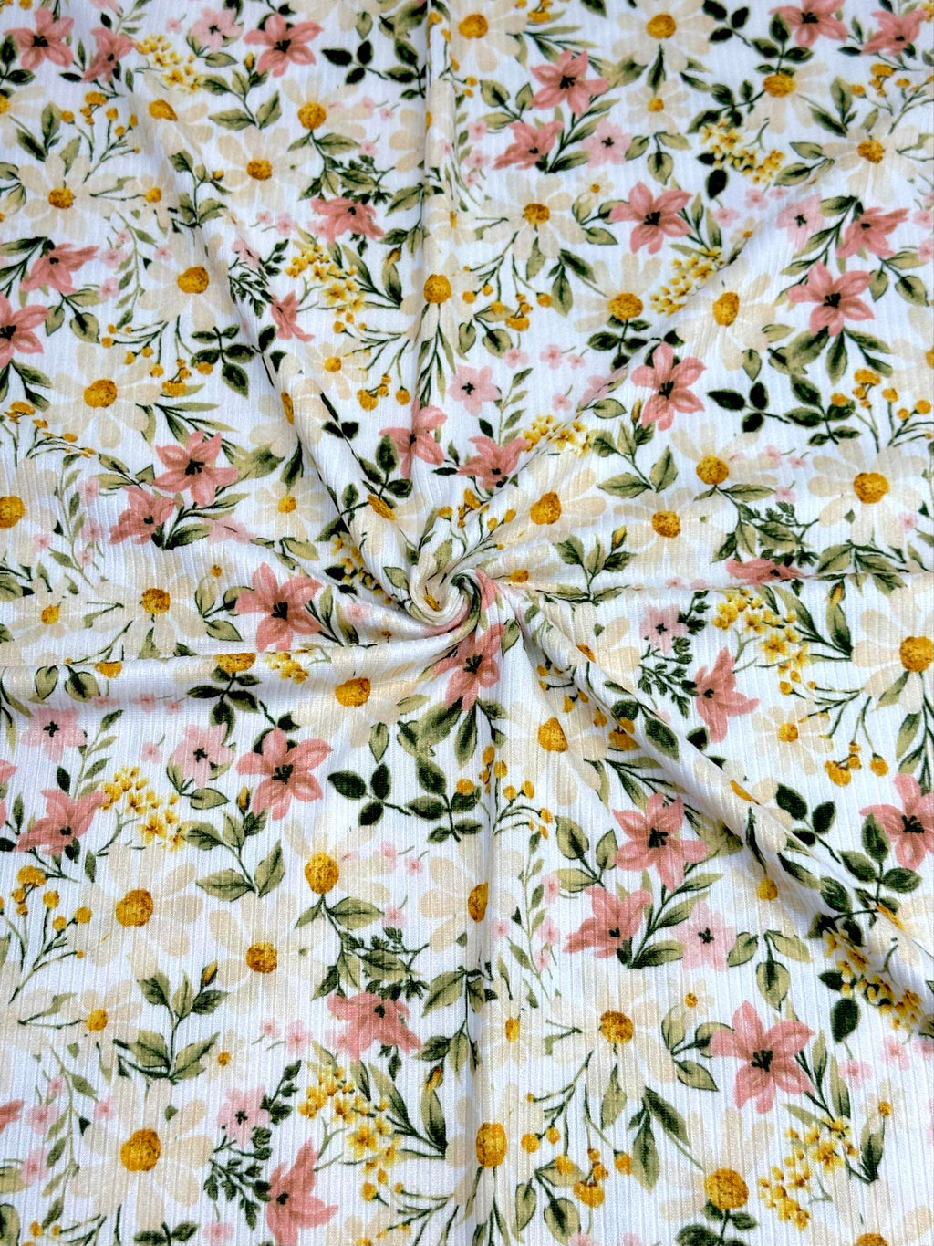 (YUMMY RIB) BLUSH AND IVORY FLOWERS ON OFF WHITE(3)