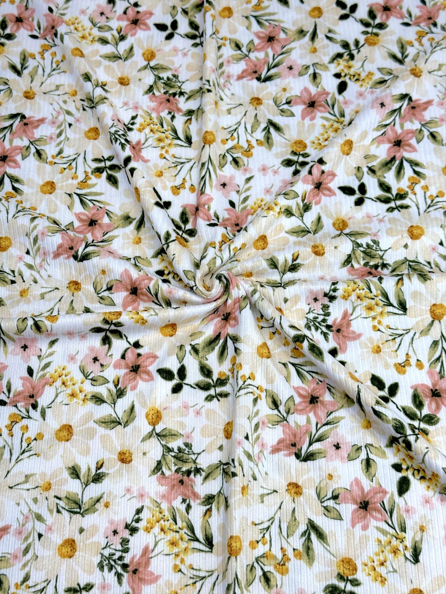 (YUMMY RIB) BLUSH AND IVORY FLOWERS ON OFF WHITE(3)