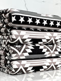 (SWEATER KNIT/ OAKLEY) BLACK, WHITE, AND CHARCOAL WESTERN STAR PATTERN (1)
