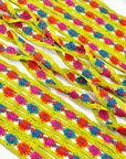 (TRIM) CROCHET COLORFUL FLORAL ON VINTAGE GREEN