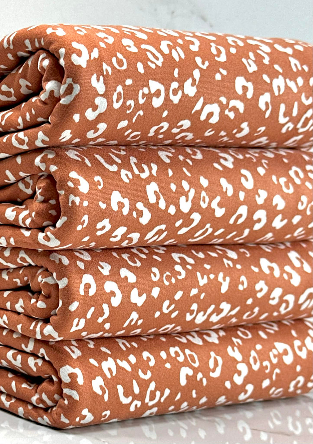 (DBP) TINY WHITE LEOPARD ON VINTAGE ORANGE