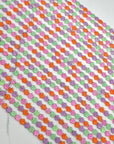 (TRIM) EMBROIDERED PINK, PURPLE, MINT, AND ORANGE TINY FLOWERS