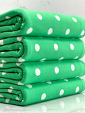 (DBP) OFF WHITE POLKA DOTS ON SEA GREEN