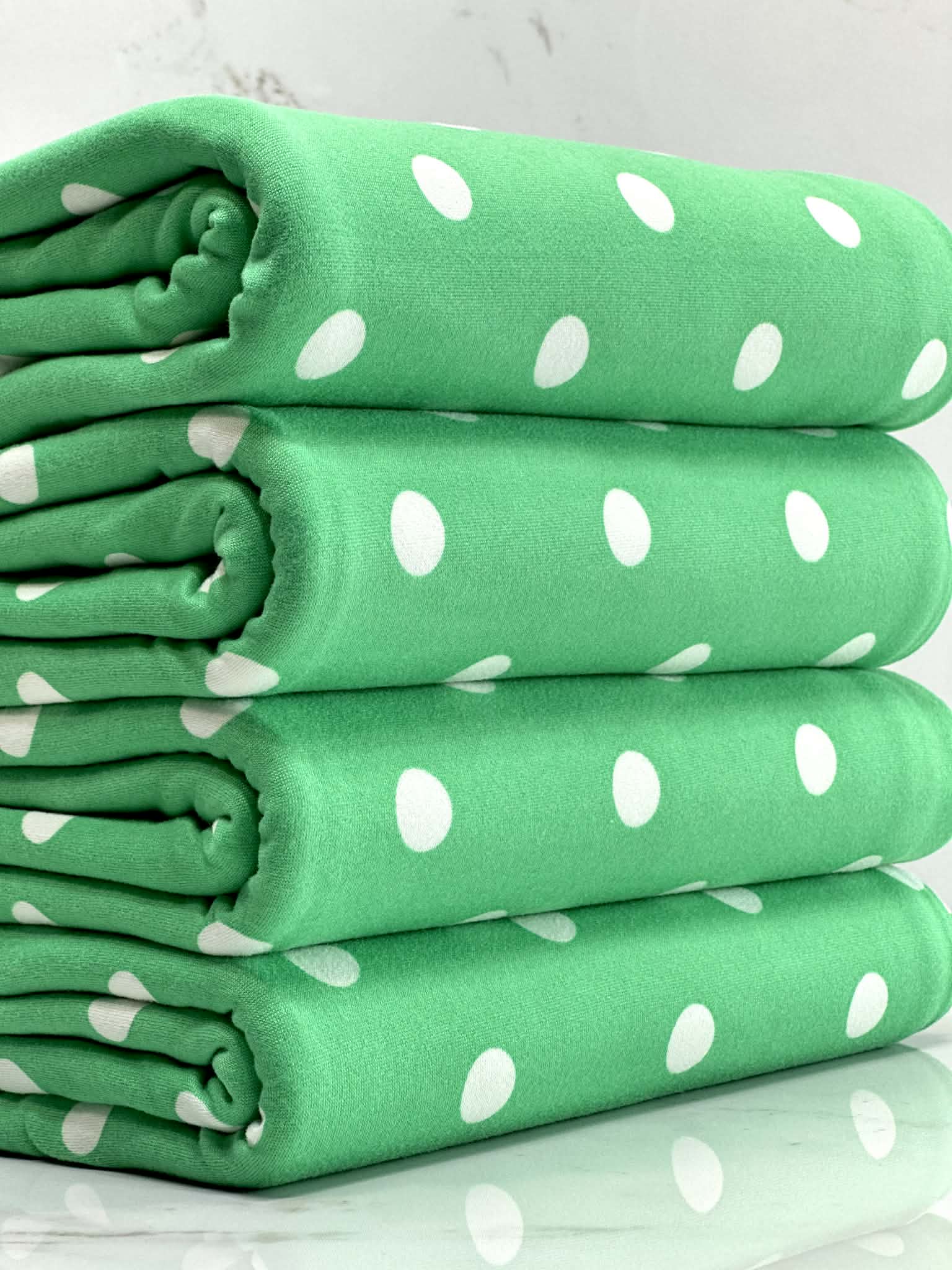 (DBP) OFF WHITE POLKA DOTS ON SEA GREEN