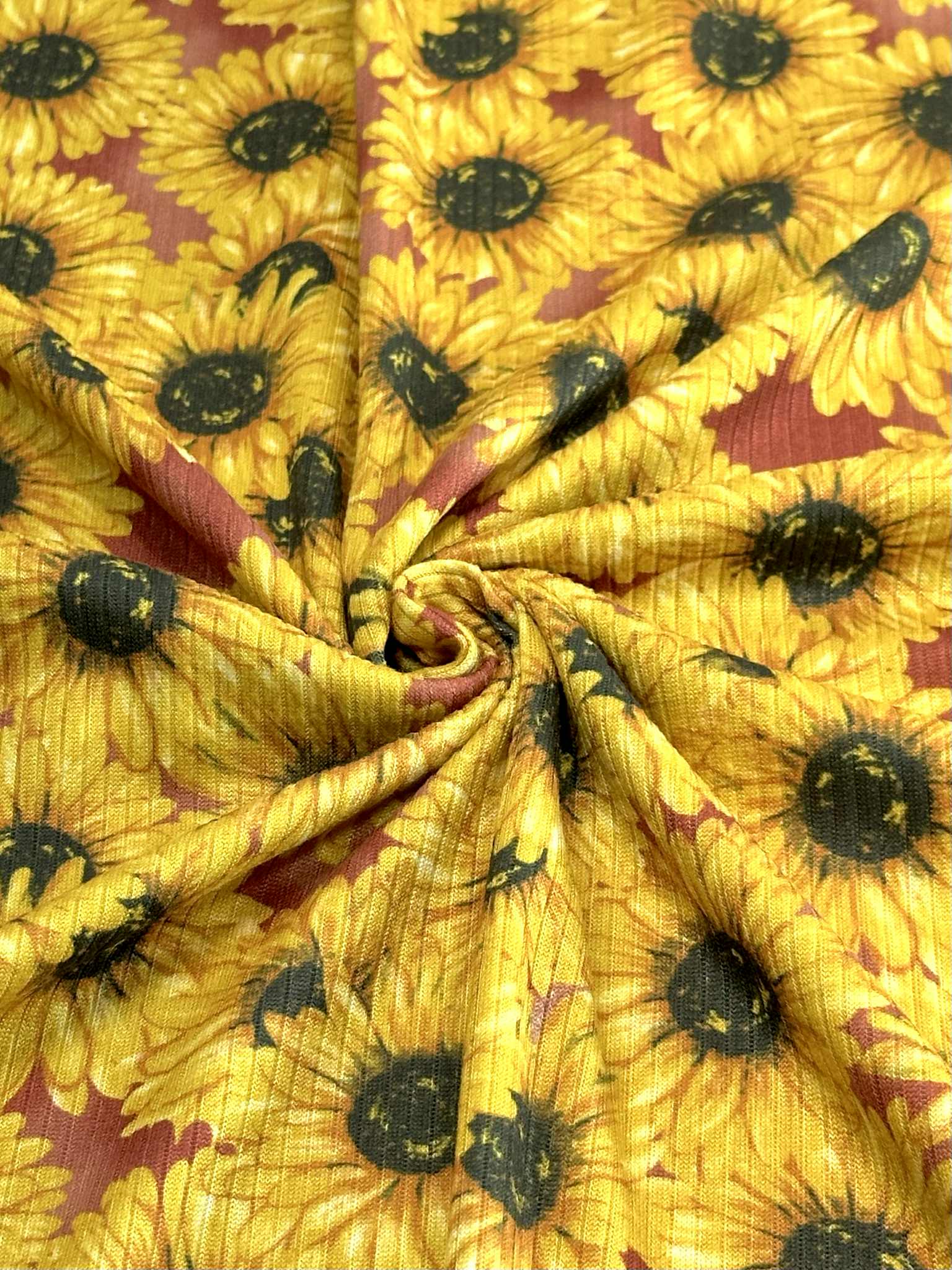 (4X2 RIB) SUNFLOWERS ON RUST