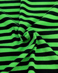 (2X1 RIB) BLACK STRIPES ON GREEN