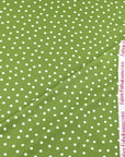 (4X2 RIB) TINY OFF WHITE POLKA DOTS ON SAGE GREEN