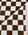 (4X2 RIB) BROWN MEDIUM CHECKERED ON OFF WHITE