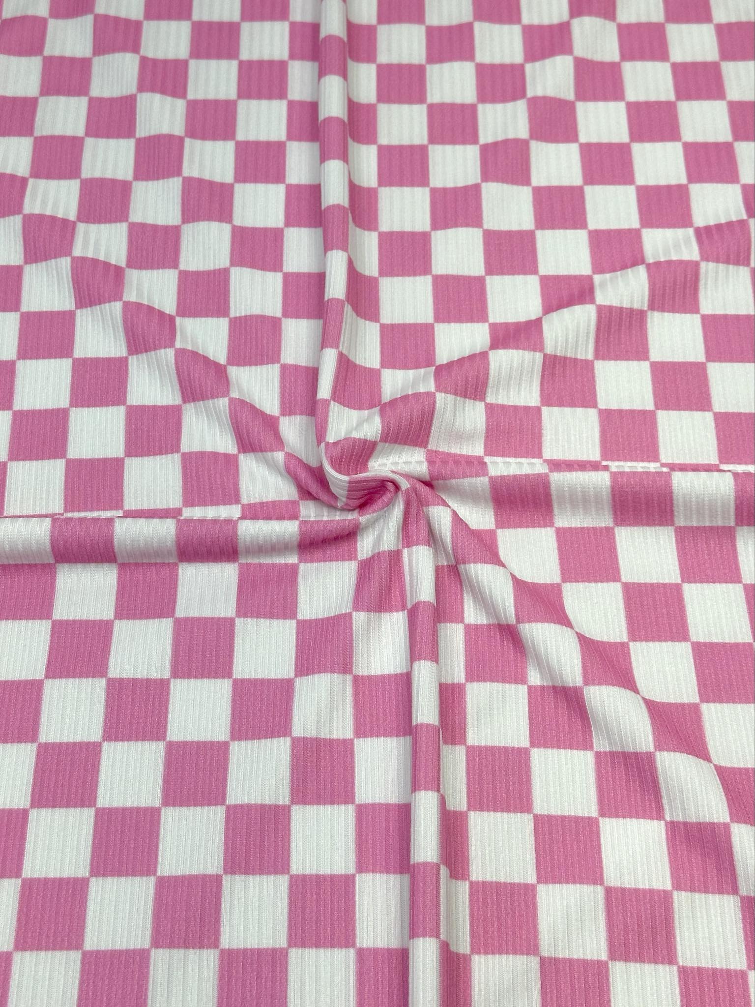 (YUMMY RIB) PINK AND OFF WHITE CHECKERED