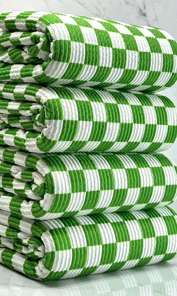 (URBAN RIB) GREEN AND OFF WHITE CHECKERED PATTERN