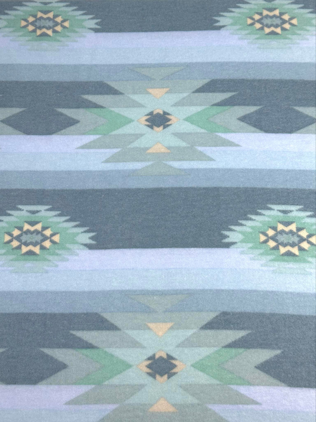 (BRUSHED SWEATER KNIT) BLUE AND JADE WESTERN PATTERN
