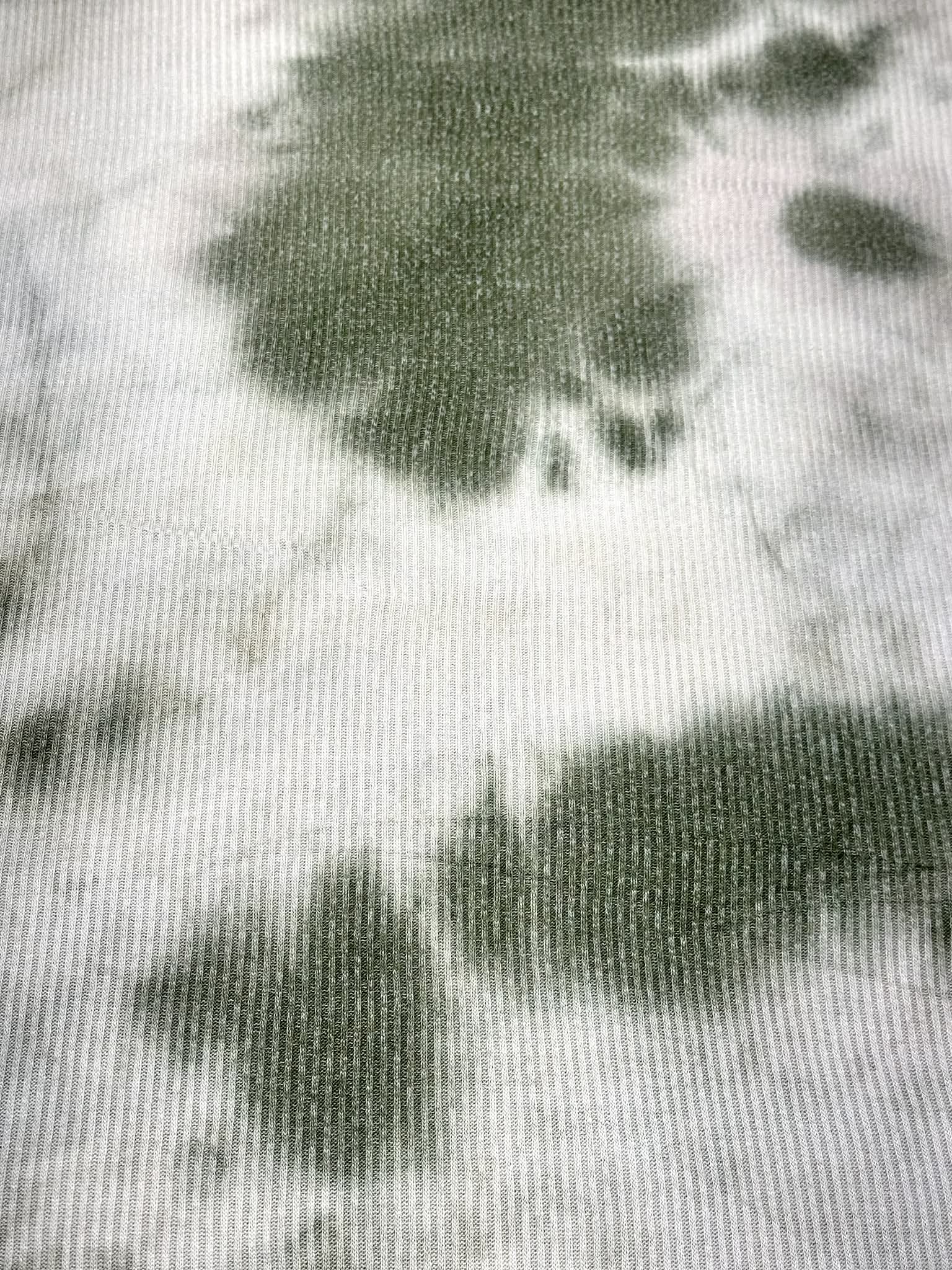 (CASHMERE RIB BRUSHED) OLIVE AND CREAM TIE DYE