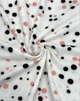 (DBP) PINK AND BLACK POLKA DOTS ON OFF WHITE