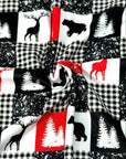 (DBP) BLACK BEAR, REINDEERS AND CHECKERED ON OFF WHITE