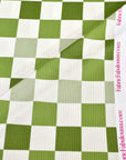 (4X2 RIB) SAGE GREEN AND OFF WHITE CHECKERED