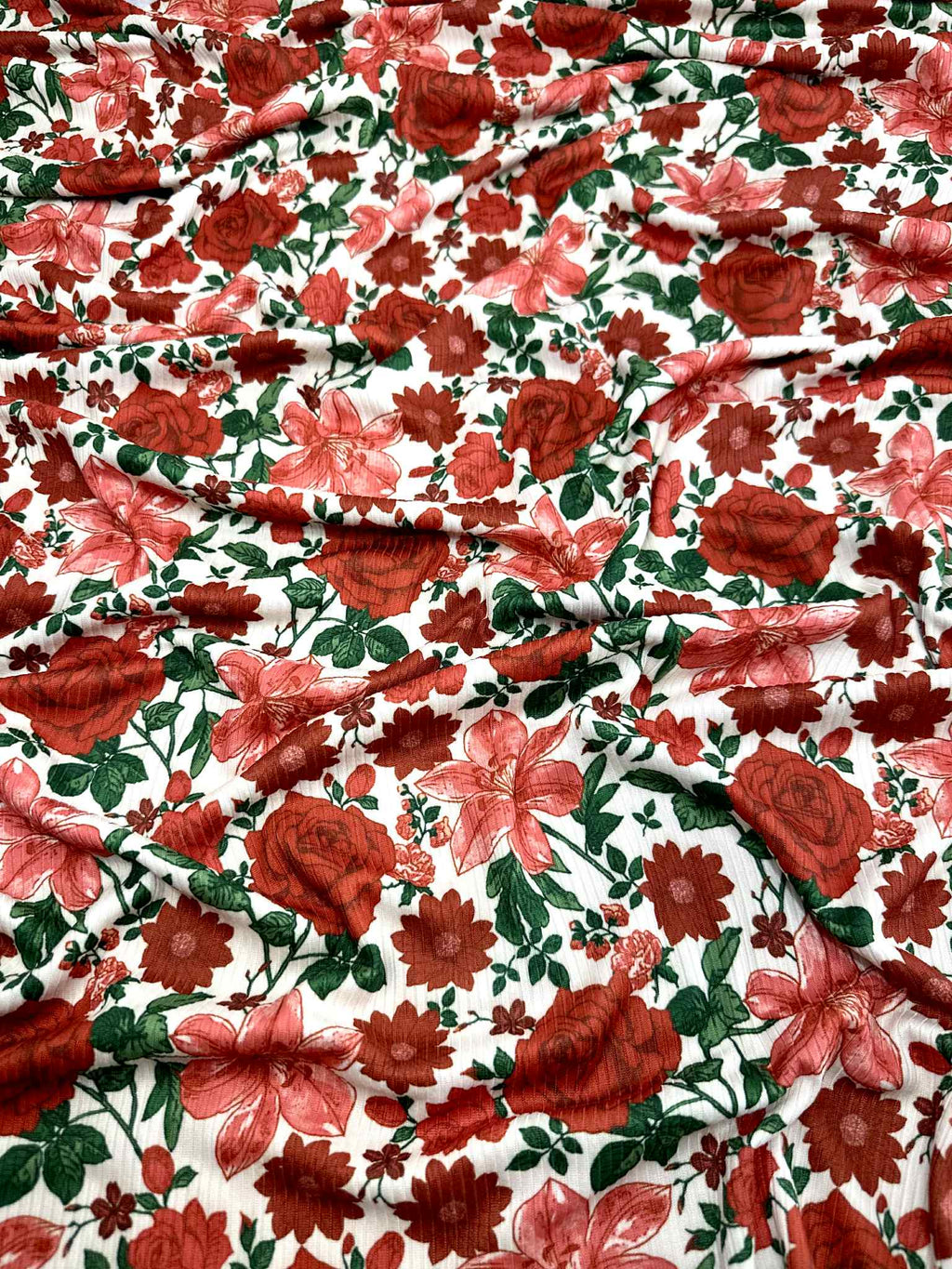 (4X2 RIB) RED HATTIE FLOWER PATTERN ON IVORY(2)