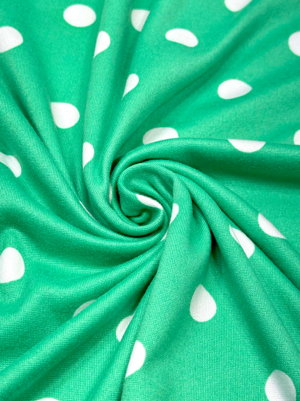 (DBP) OFF WHITE POLKA DOTS ON SEA GREEN
