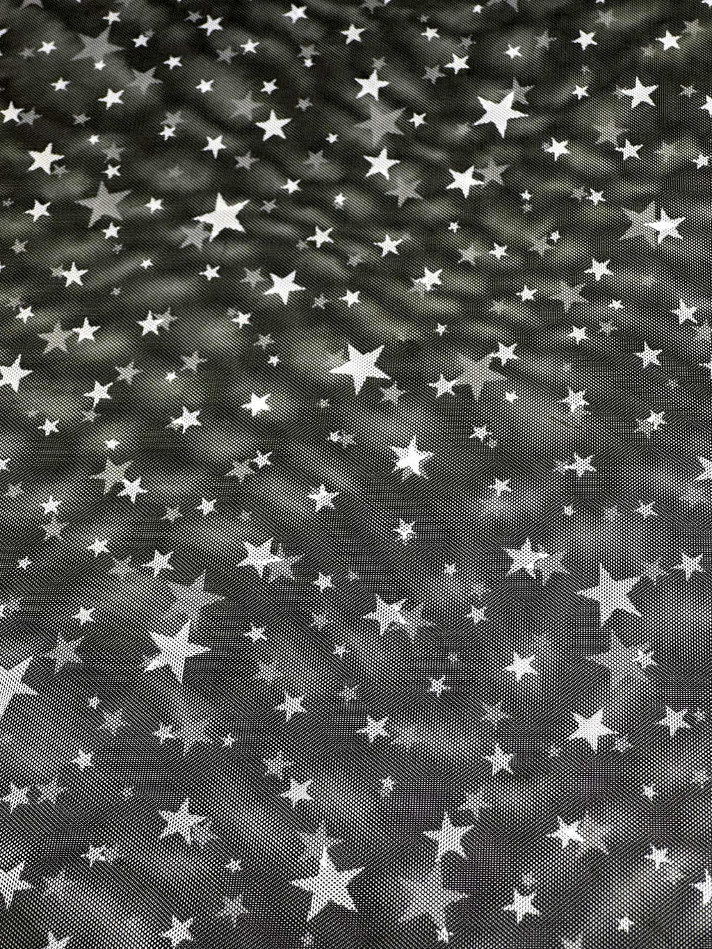 (MESH) WHITE STARS ON BLACK