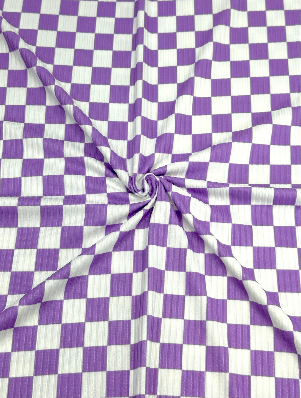 (YUMMY RIB) LAVENDER AND OFF WHITE CHECKERED