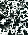 (4X2 YUMMY RIB) SMALL BLACK COW FUR PRINT ON OFF WHITE