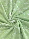 (MESH) WHITE FLORAL ON LIGHT GREEN