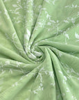 (MESH) WHITE FLORAL ON LIGHT GREEN
