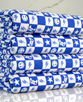 (FRENCH TERRY) ROYAL BLUE GAMER AND HAPPY FACES CHECKERED PRINT (2)