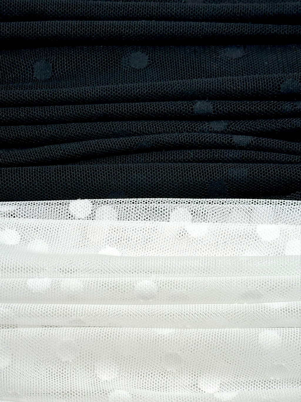 (MESH) BLACK POLKA DOTS