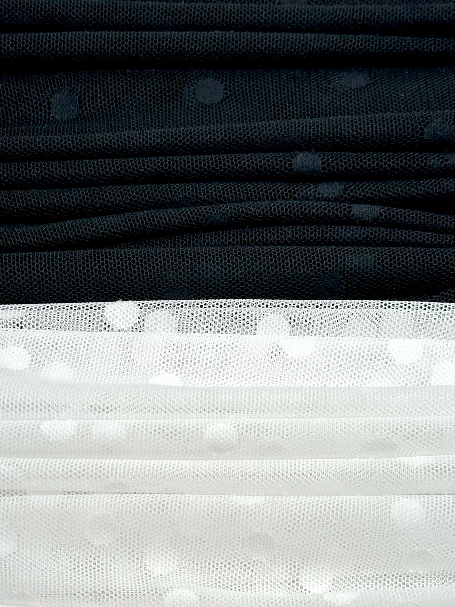 (MESH) BLACK POLKA DOTS