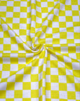 (FRENCH TERRY) YELLOW AND OFF WHITE CHECKERED