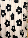 (4X2 YUMMY RIB) BLACK DAISIES ON VANILLA