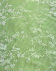 (MESH) WHITE FLORAL ON LIGHT GREEN